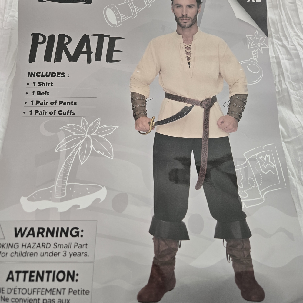 Men"s Pirate Medieval Costume Halloween